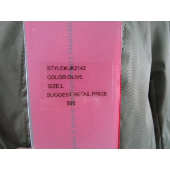 Yoki Collection Outerwear Military Flight Suite Inspired Trench Coat Ladies L - Picture 9 of 16